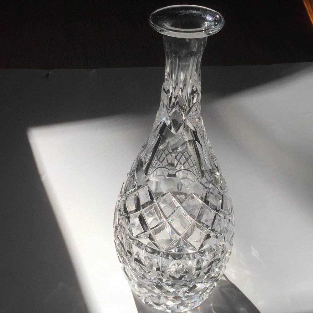 Beautiful  11" Tall 💎 Cut Glass Decanter / Vase